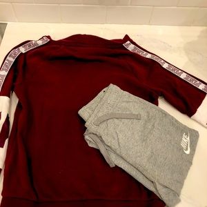 Victoria secret Hoodie, sweat pants by Nike.
